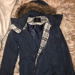 Navy blue, winter coat, barely used